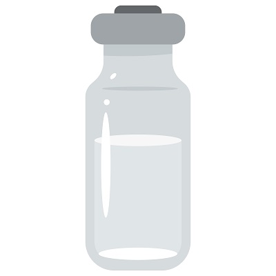Vial medical glass vector cartoon icon.